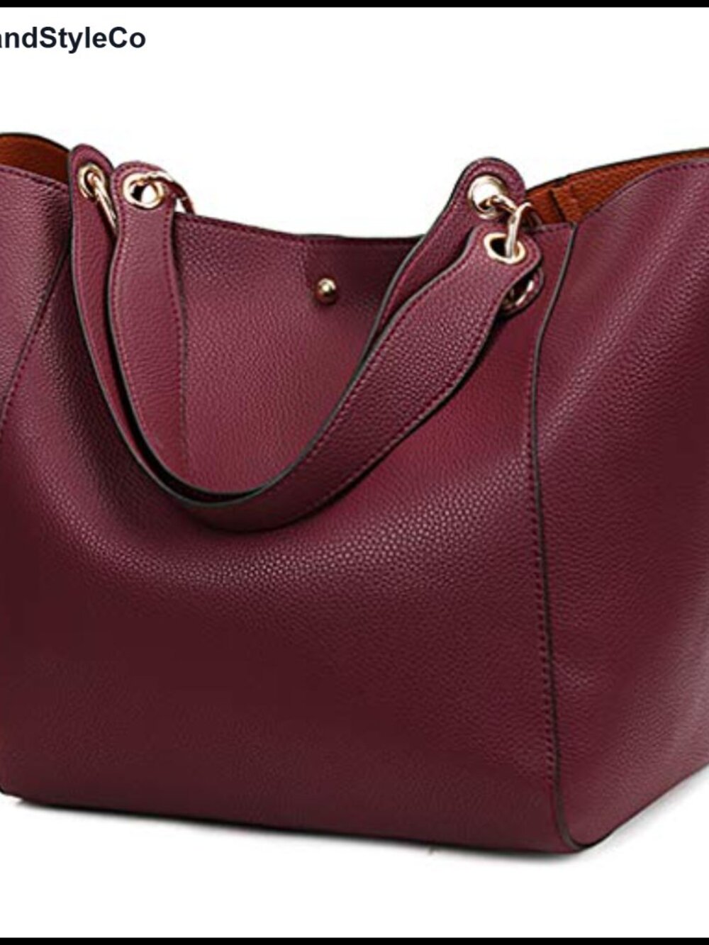 Textured PU Leather Tote Bag Shoulder Handbag for Work